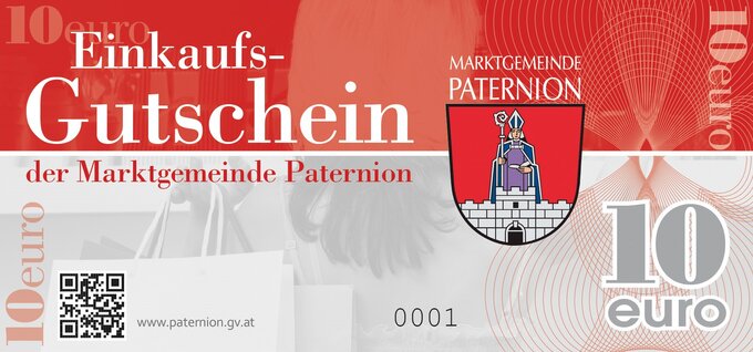 Einkaufsgutschein der Marktgemeinde Paternion im Wert von 10 Euro